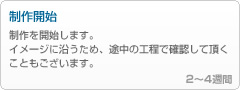 ケータイ用FLASHの場合6 - 「制作開始」
------------------------------------------------
制作を開始します。
イメージに沿うため、途中の工程で確認していただく事もございます。

2～4週間